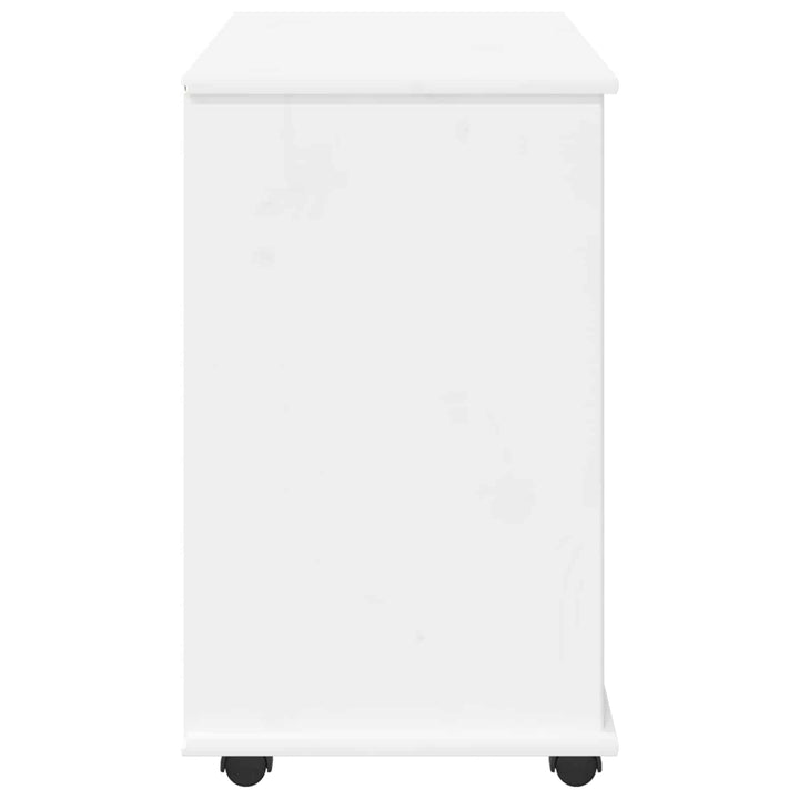 Rullende skab Hvid 63,5 x 39 x 65,5 cm Massivt fyrretræ