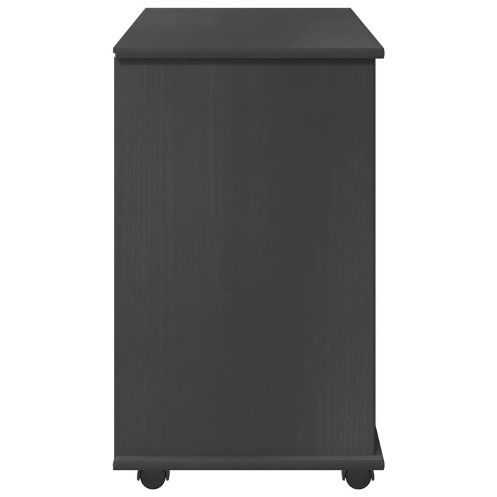 Rullende skab med hjul Grå 63,5 x 39 x 65,5 cm Massivt fyrretræ