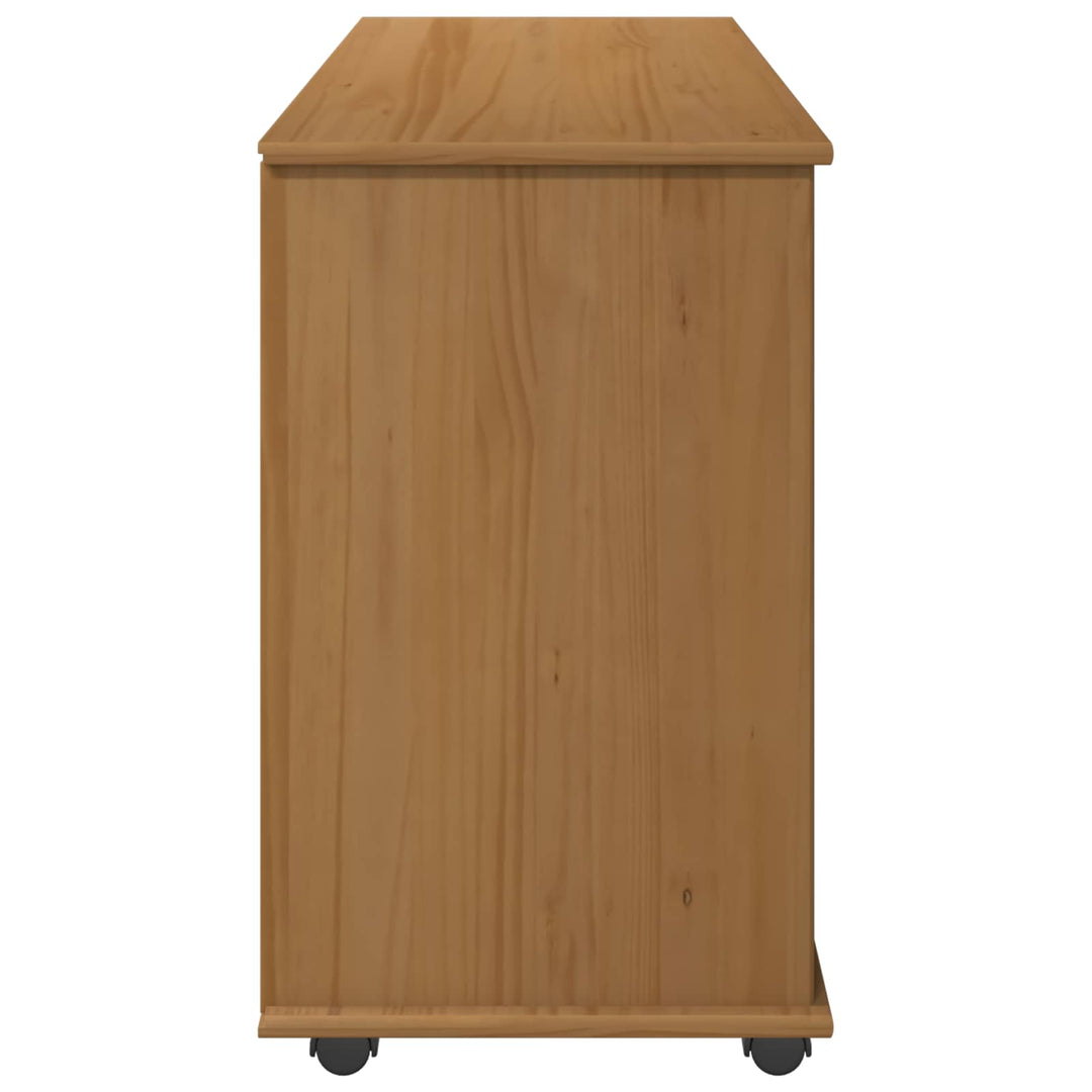 Rullende skab Honningbrun 100 x 39 x 65,5 cm Massivt fyrretræ