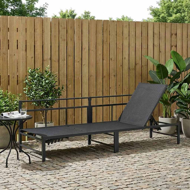 Solstol Sort 200 x 62 x 59,5 cm Textilene