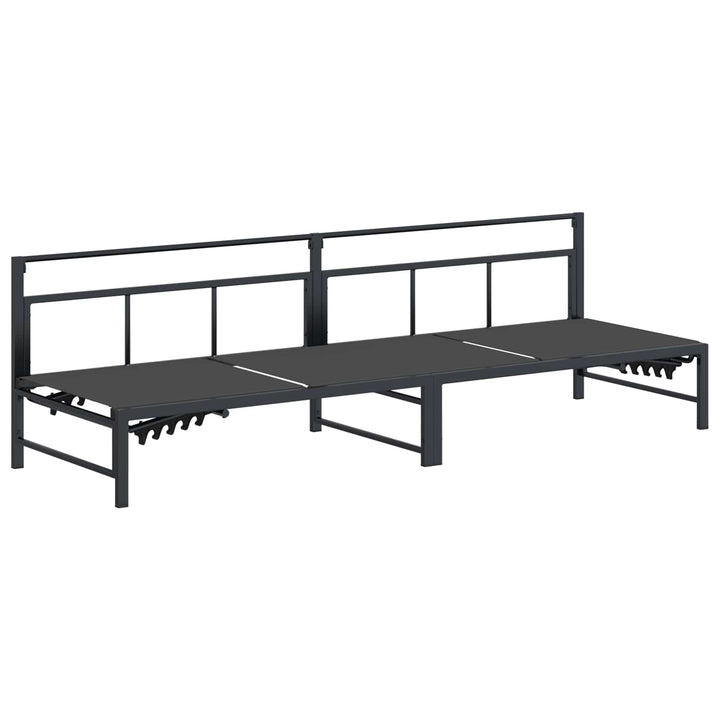 Solstol Sort 200 x 62 x 59,5 cm Textilene
