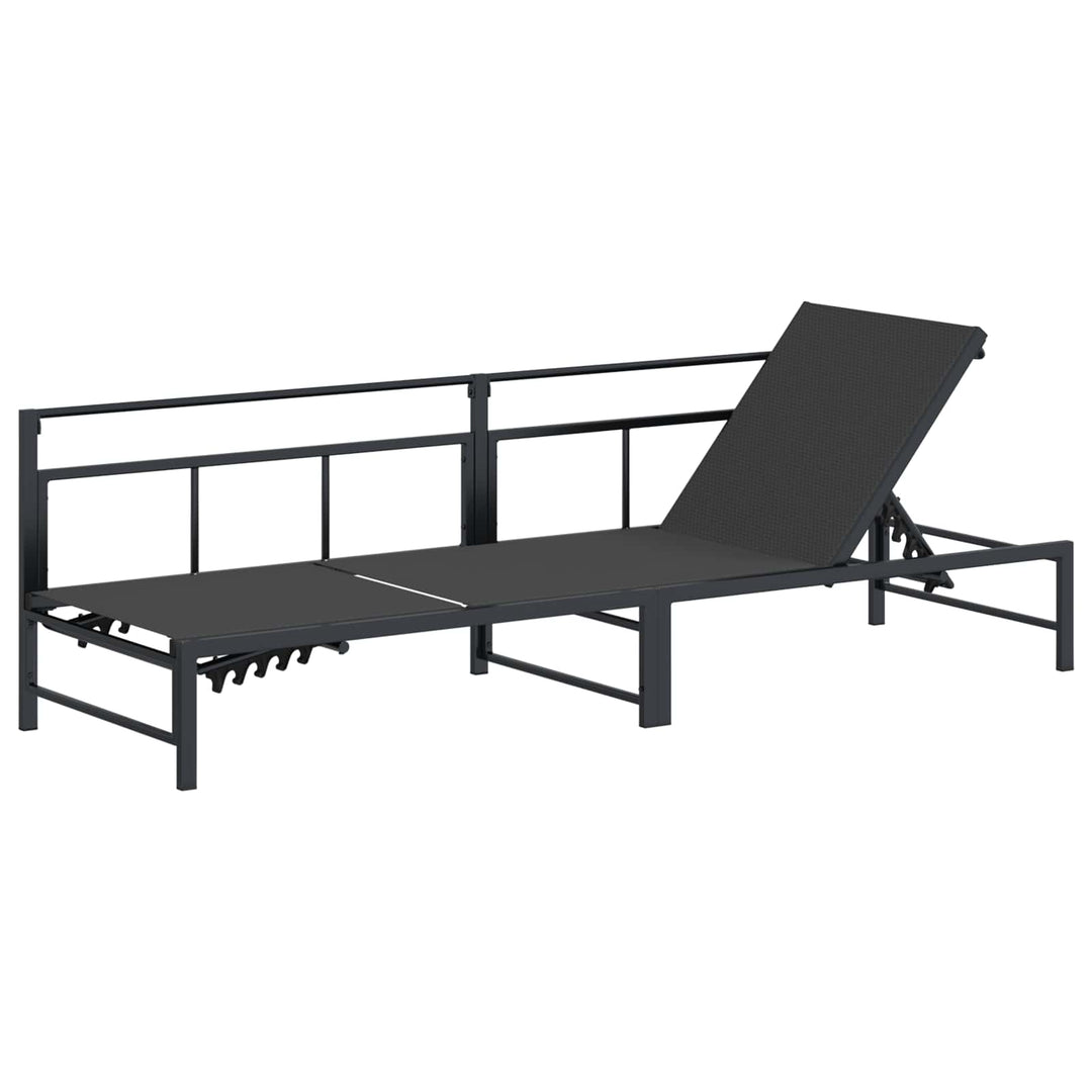 Solstol Sort 200 x 62 x 59,5 cm Textilene