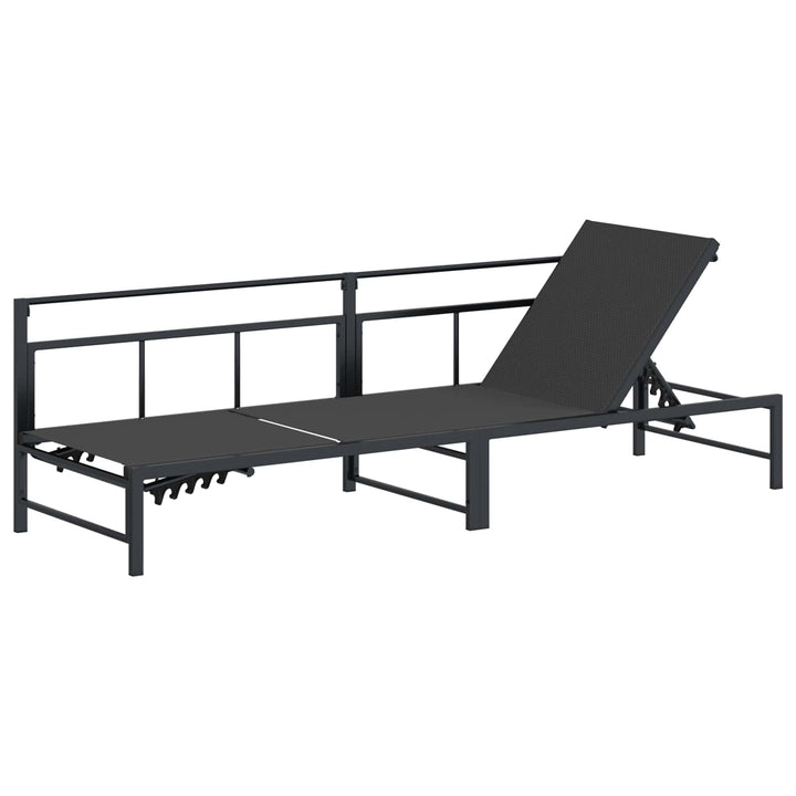 Solstol Sort 200 x 62 x 59,5 cm Textilene