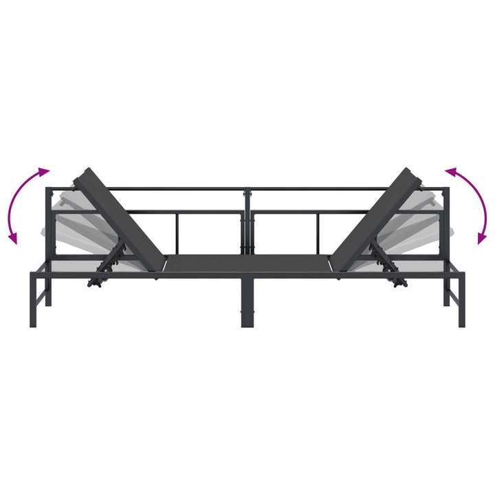 Solstol Sort 200 x 62 x 59,5 cm Textilene