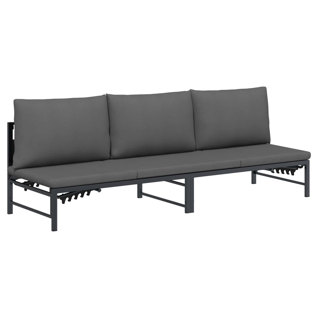 3-personers solstol Sort 200 x 62 x 59,5 cm Textilene