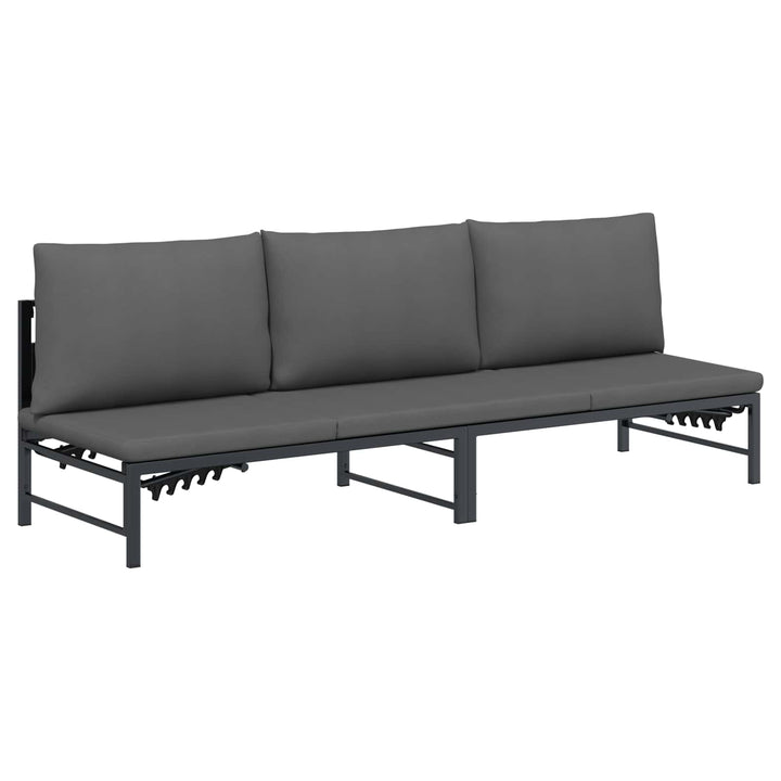 3-personers solstol Sort 200 x 62 x 59,5 cm Textilene