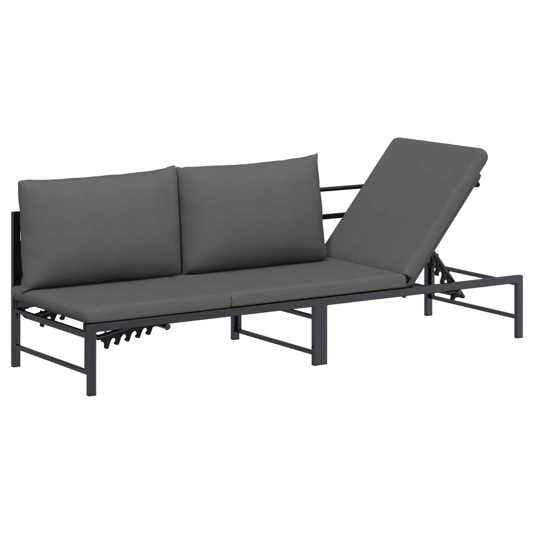 3-personers solstol Sort 200 x 62 x 59,5 cm Textilene