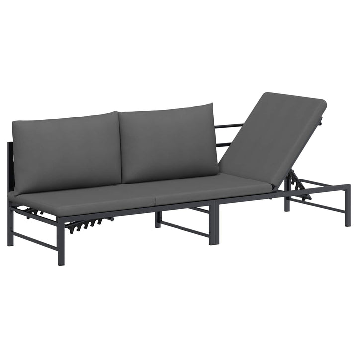 3-personers solstol Sort 200 x 62 x 59,5 cm Textilene