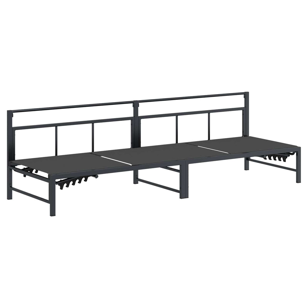 3-personers solstol Sort 200 x 62 x 59,5 cm Textilene