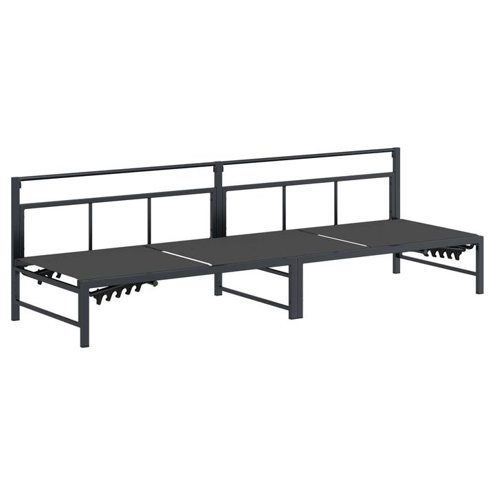 3-personers solstol Sort 200 x 62 x 59,5 cm Textilene