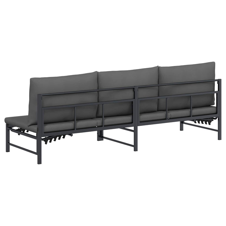3-personers solstol Sort 200 x 62 x 59,5 cm Textilene