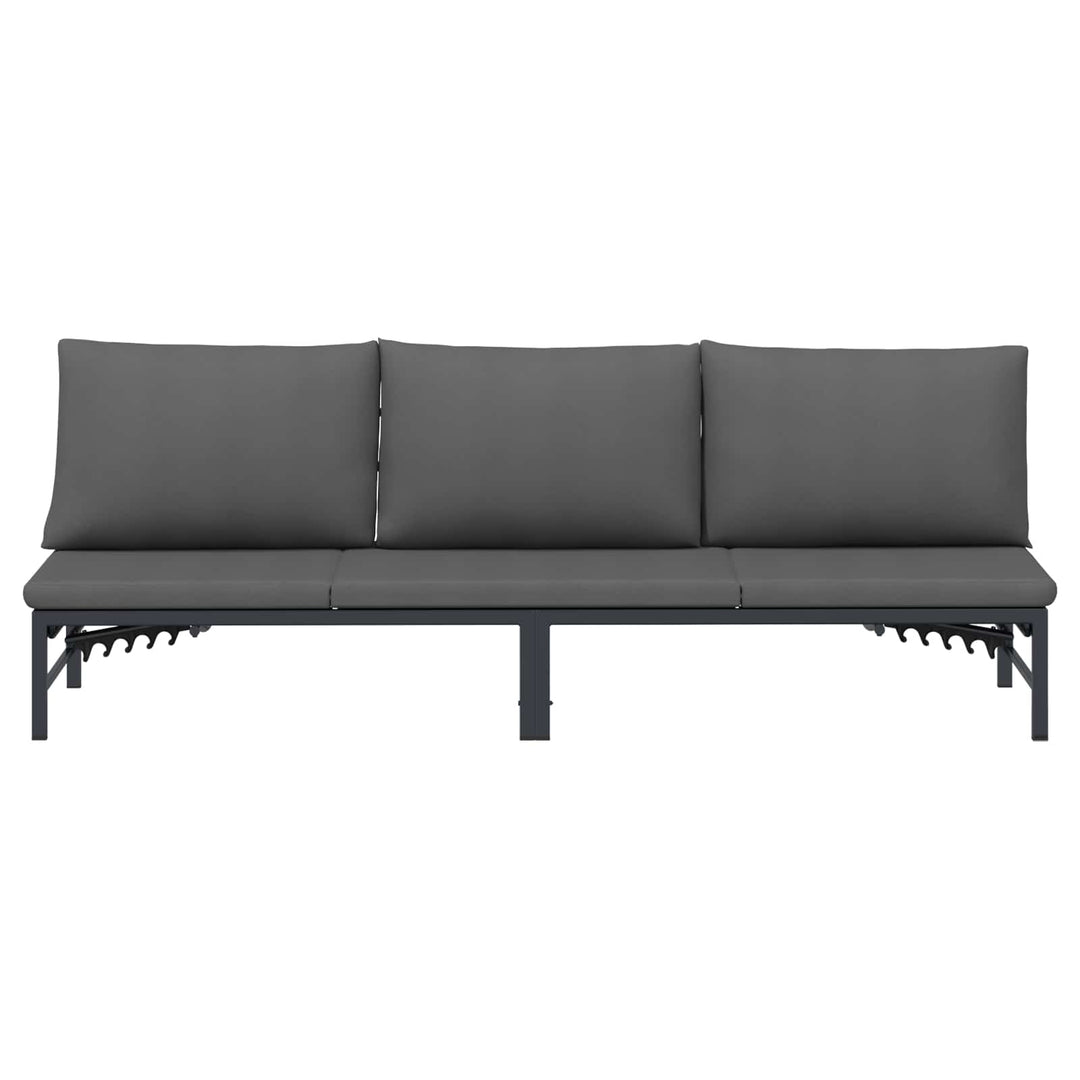 3-personers solstol Sort 200 x 62 x 59,5 cm Textilene