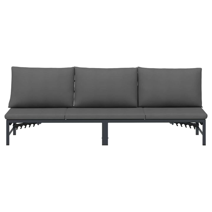 3-personers solstol Sort 200 x 62 x 59,5 cm Textilene