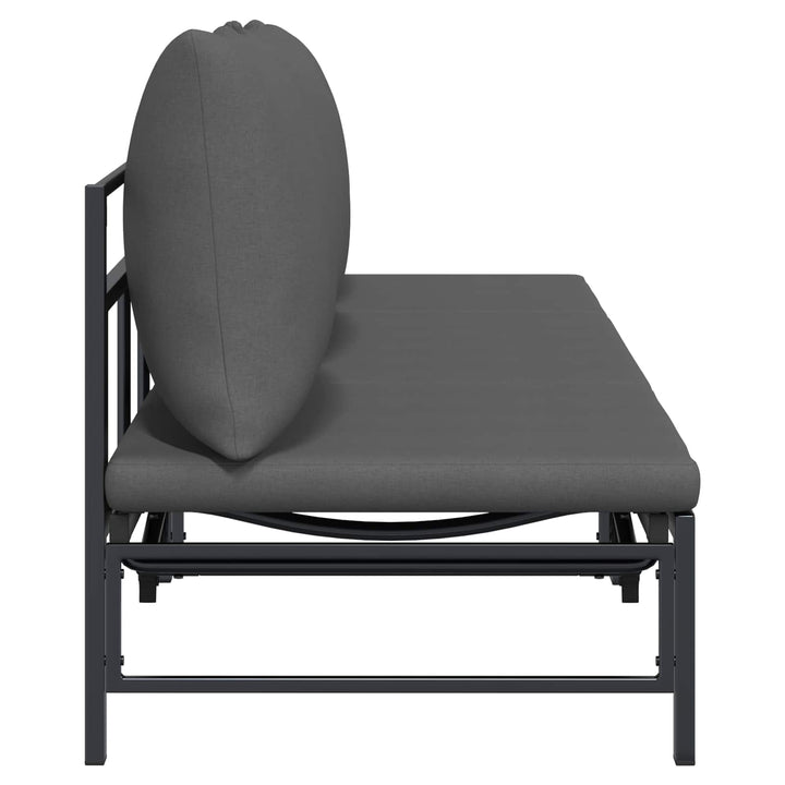 3-personers solstol Sort 200 x 62 x 59,5 cm Textilene