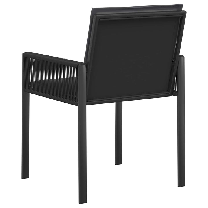 Havestole 2 stk. Sort og Mørkegrå polyrattan