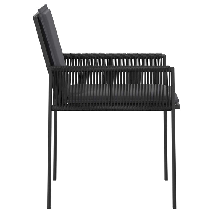 Havestole 2 stk. Sort og Mørkegrå polyrattan