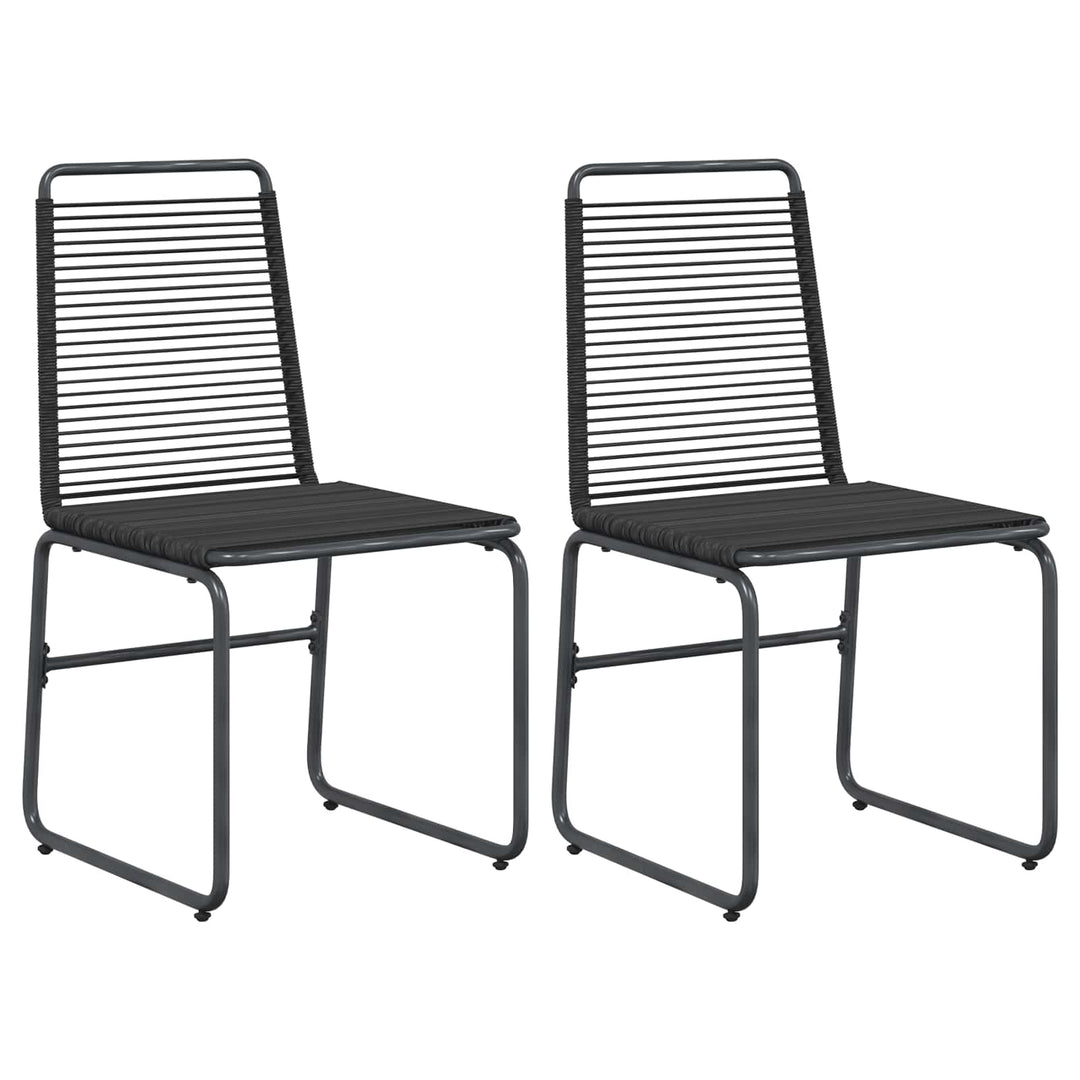 Havestole 2 stk. Sort Rattan