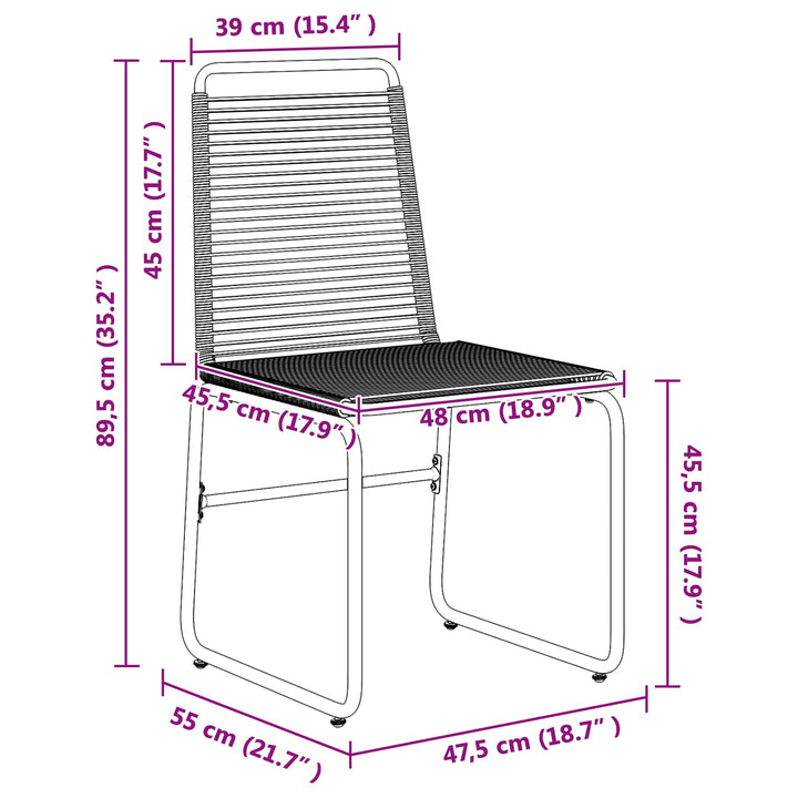 Havestole 2 stk. Sort Rattan