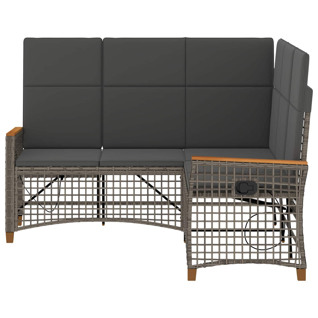 Havemøbel-set med reclining sofa 5-Antal sæder Grå og Mørkegrå