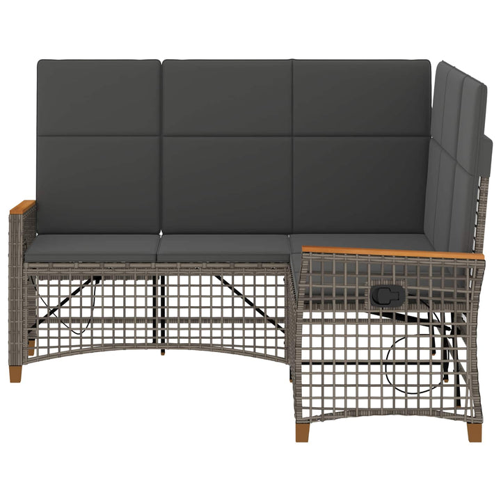 Havemøbel-set med reclining sofa 5-Antal sæder Grå og Mørkegrå