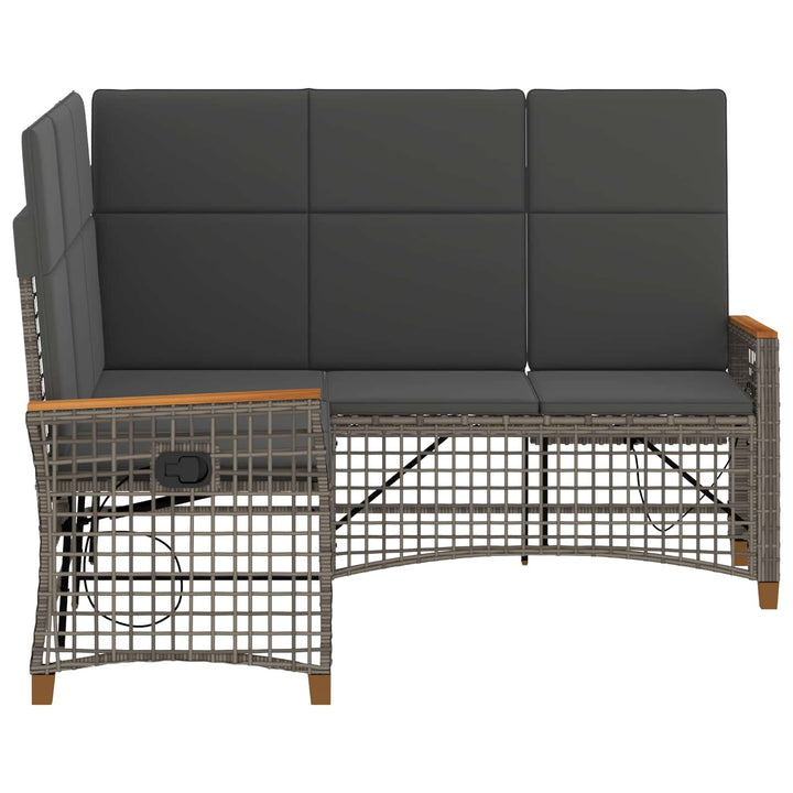 Havemøbel-set med reclining sofa 5-Antal sæder Grå og Mørkegrå
