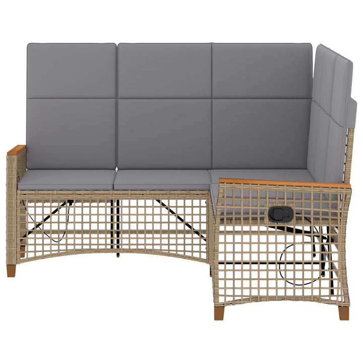 Havemøbel-set med reclining sofa 5-Antal sæder Beige og lys grå
