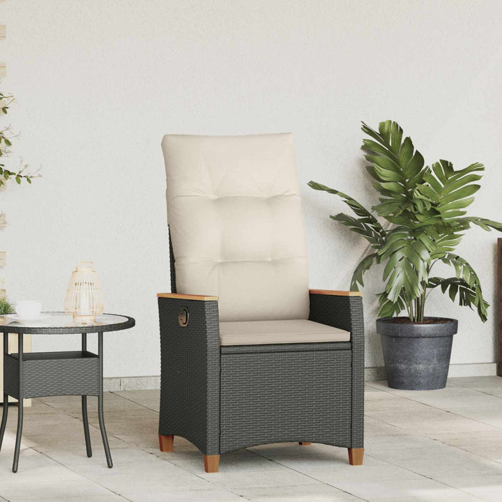Lænestol til haven Sort og Cream 64 x 57,5 x 112 cm polyrattan