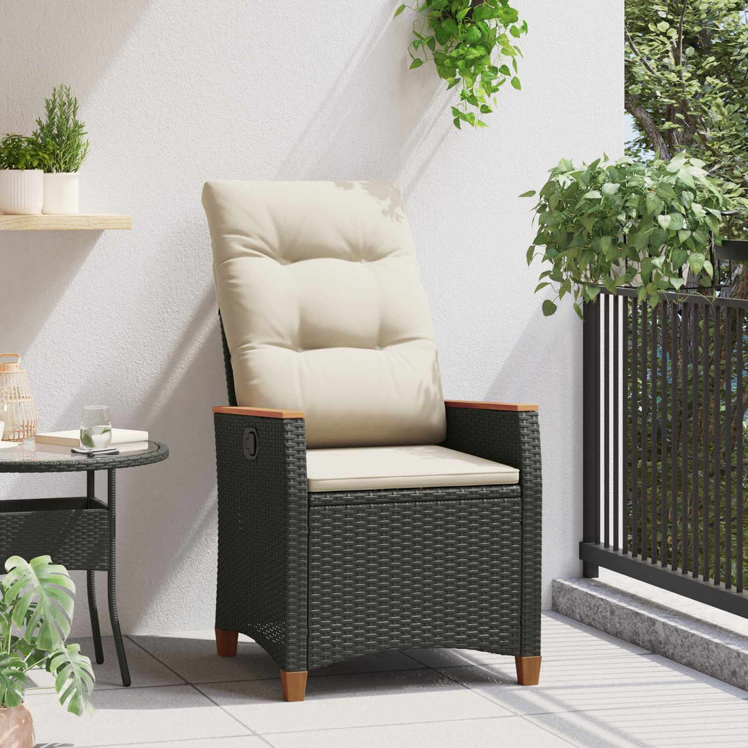 Lænestol til haven Sort og Cream 64 x 57,5 x 112 cm polyrattan