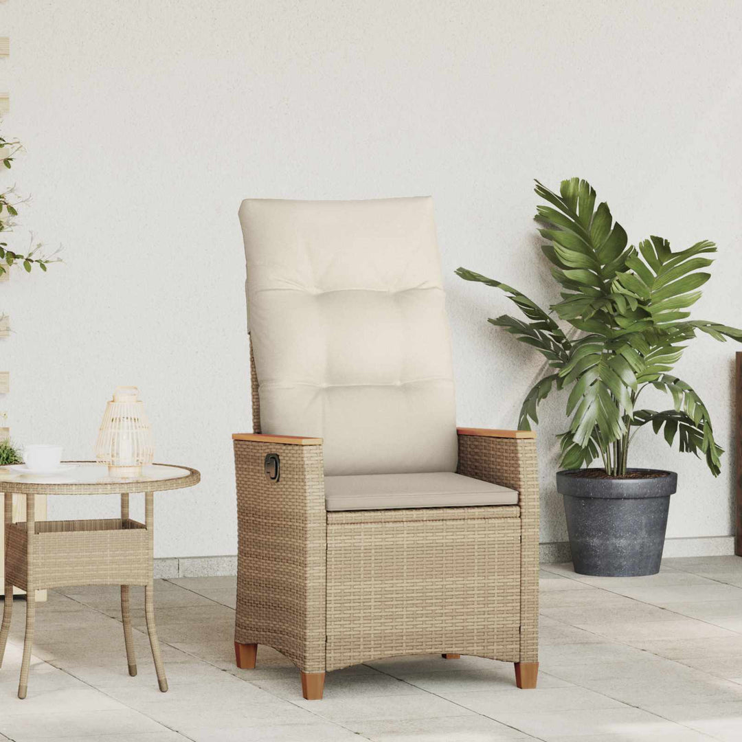 Lænestol til haven Beige og creme 64 x 57,5 x 112 cm polyrattan