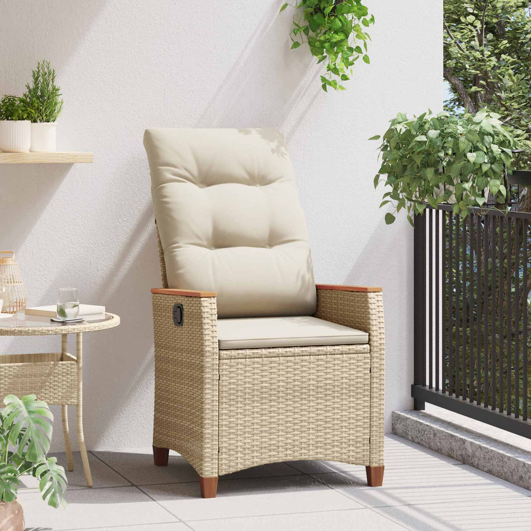 Lænestol til haven Beige og creme 64 x 57,5 x 112 cm polyrattan