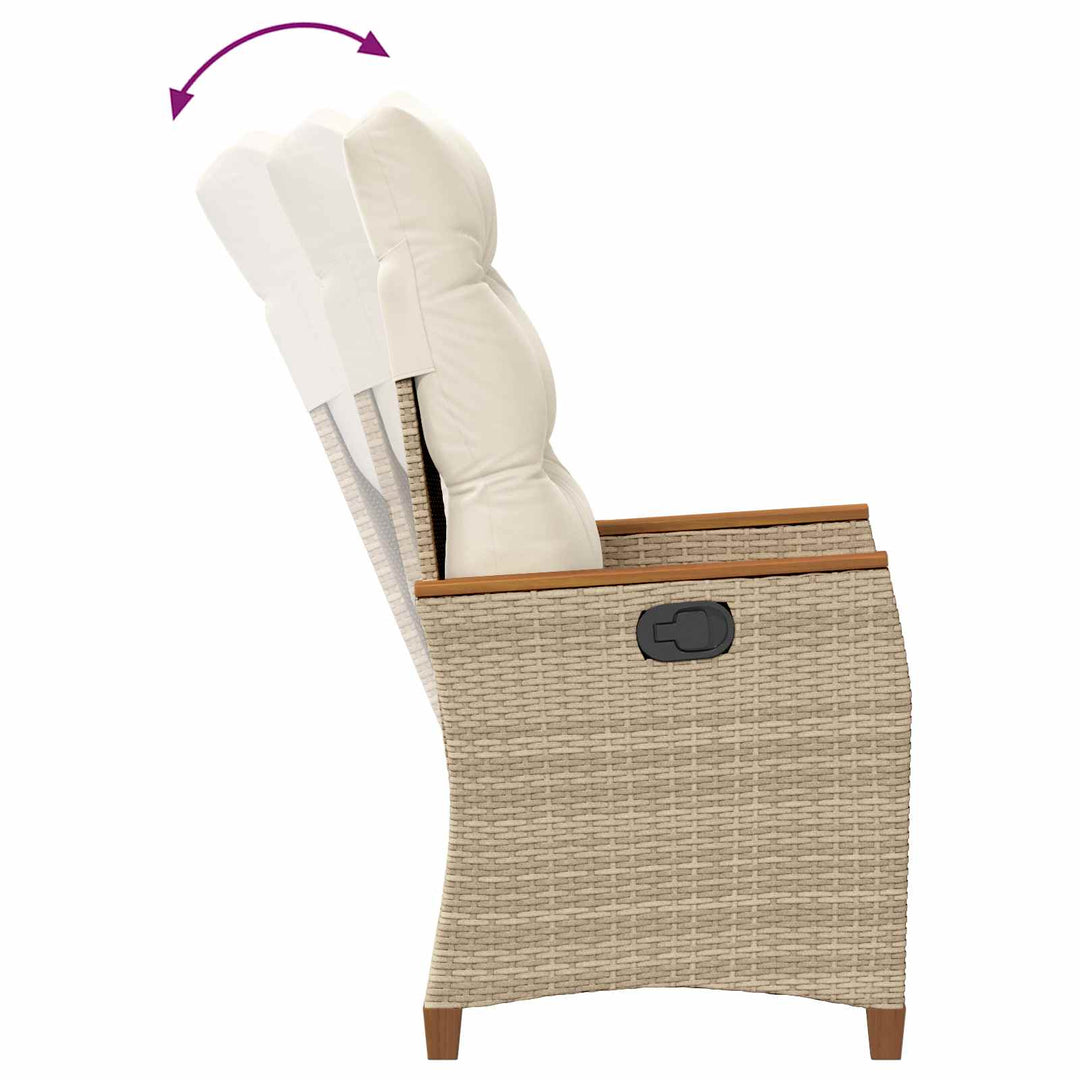 Lænestol til haven Beige og creme 64 x 57,5 x 112 cm polyrattan
