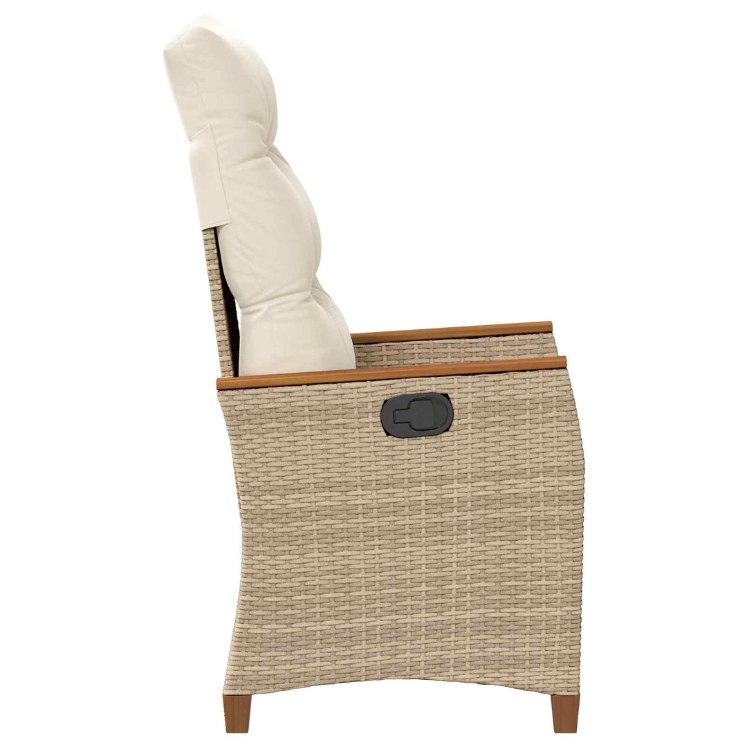 Lænestol til haven Beige og creme 64 x 57,5 x 112 cm polyrattan