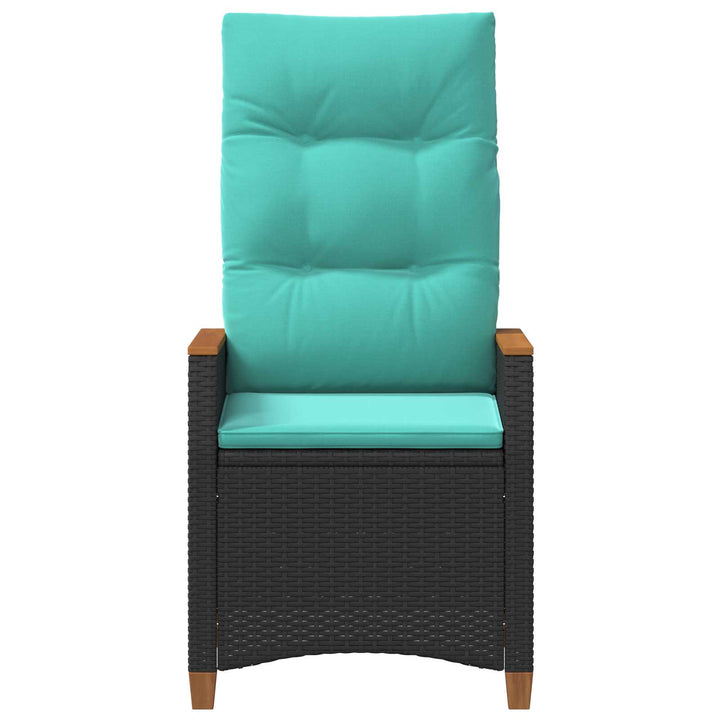Lænestol til haven Sort og turkis 64 x 57,5 x 112 cm polyrattan