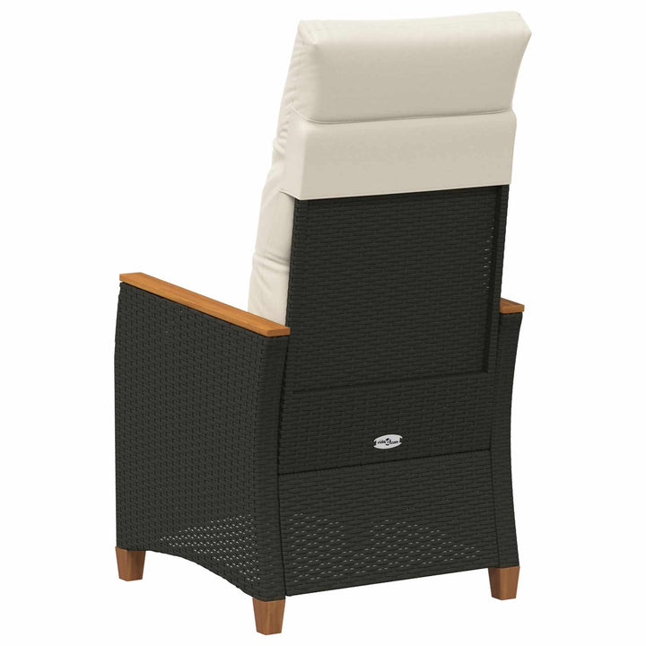 Lænestol til haven Sort og Cream 64 x 57,5 x 112 cm polyrattan