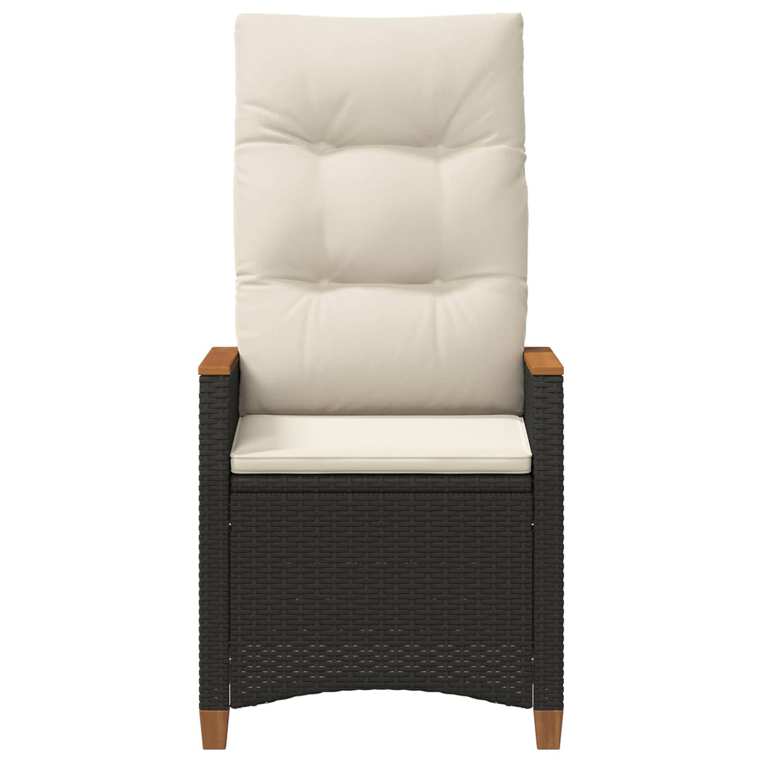 Lænestol til haven Sort og Cream 64 x 57,5 x 112 cm polyrattan
