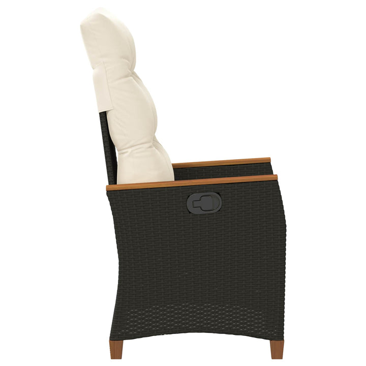 Lænestol til haven Sort og Cream 64 x 57,5 x 112 cm polyrattan