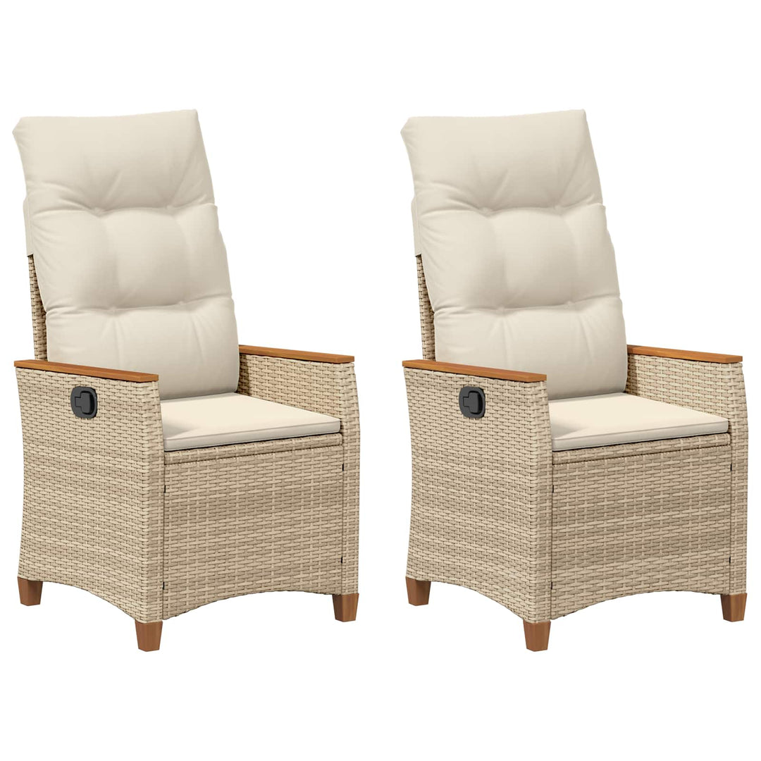 Lænestol til haven Beige og creme 64 x 57,5 x 112 cm polyrattan