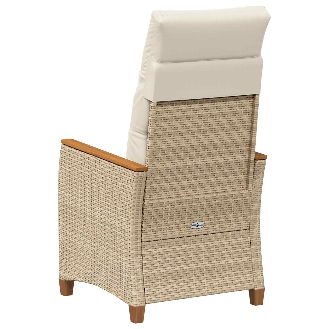 Lænestol til haven Beige og creme 64 x 57,5 x 112 cm polyrattan
