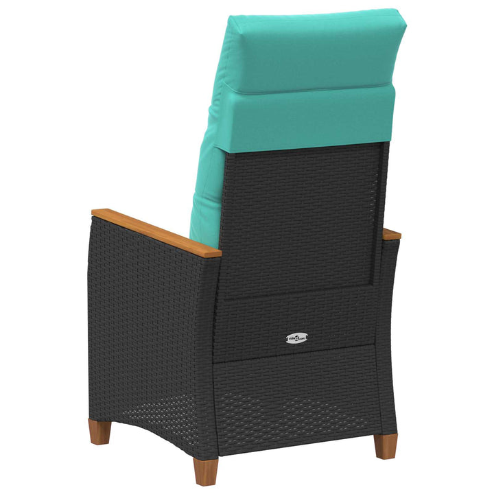 Lænestol til haven Sort og turkis 64 x 57,5 x 112 cm polyrattan