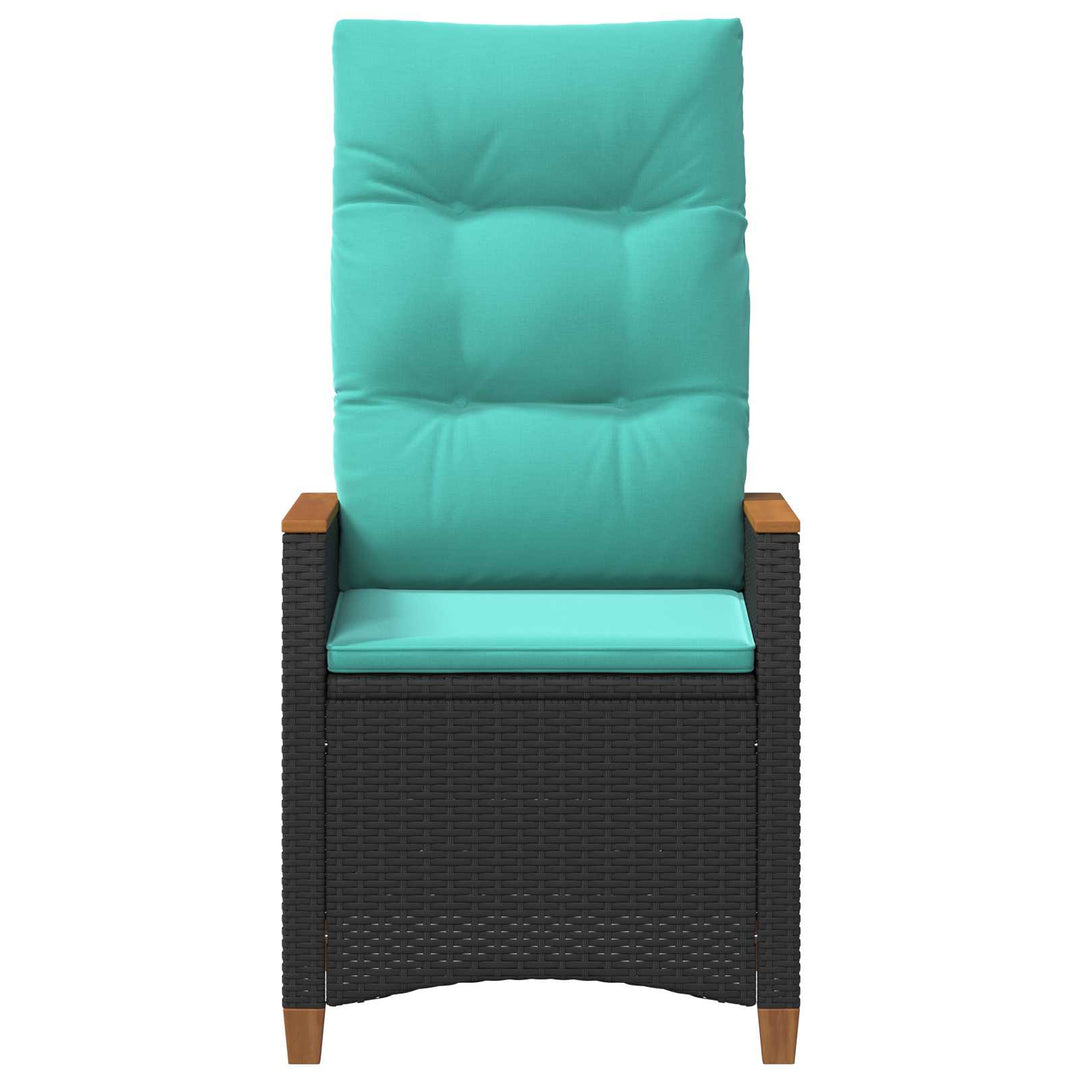 Lænestol til haven Sort og turkis 64 x 57,5 x 112 cm polyrattan