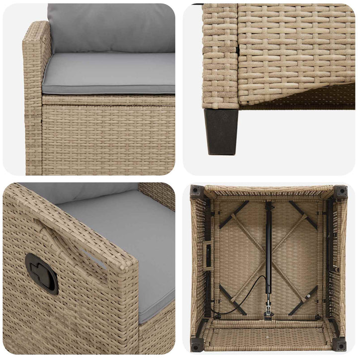 Have Stol 2 pcs Beige og lys grå 56 x 60 x 112 cm