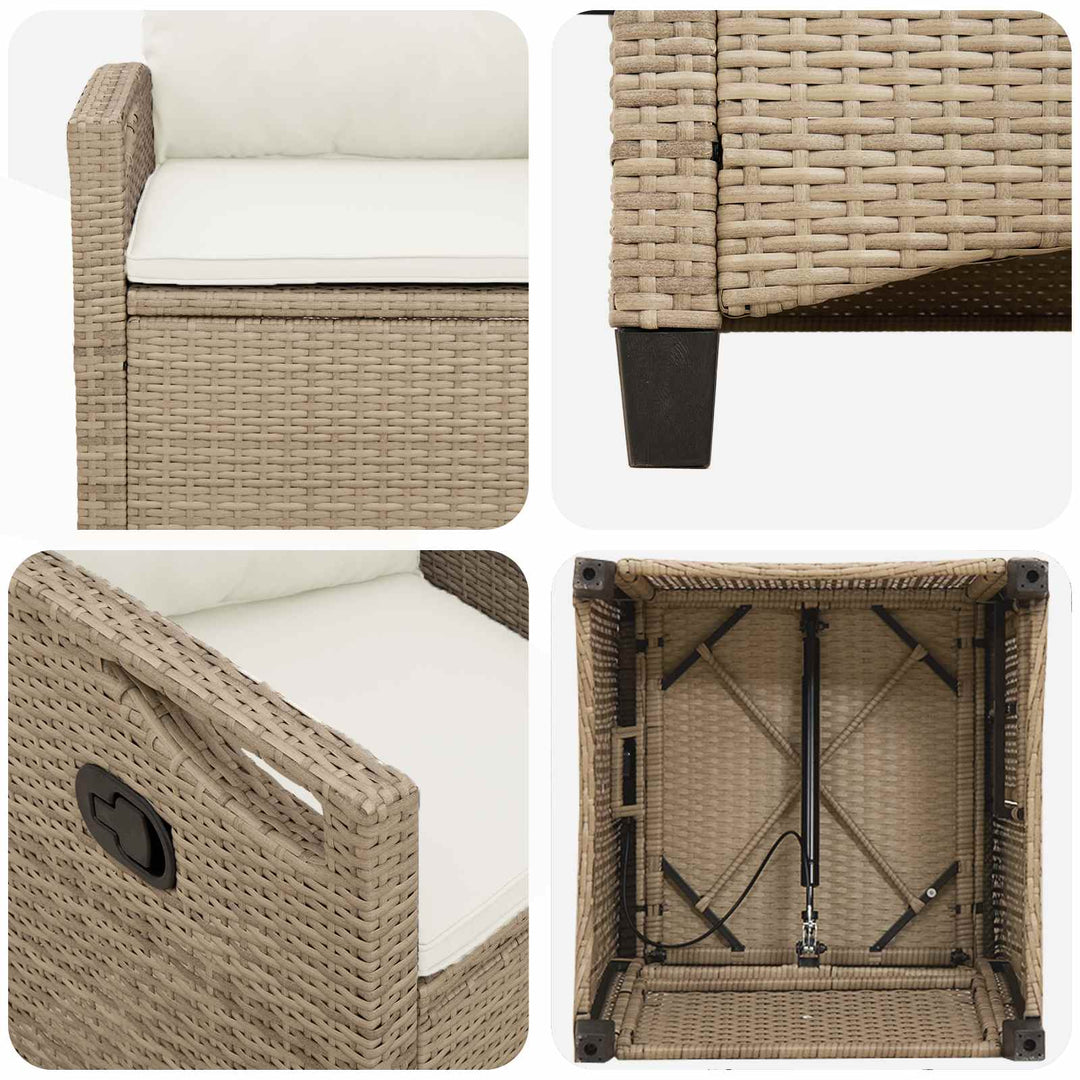 Have Stol 2 pcs Beige og creme 56 x 60 x 112 cm
