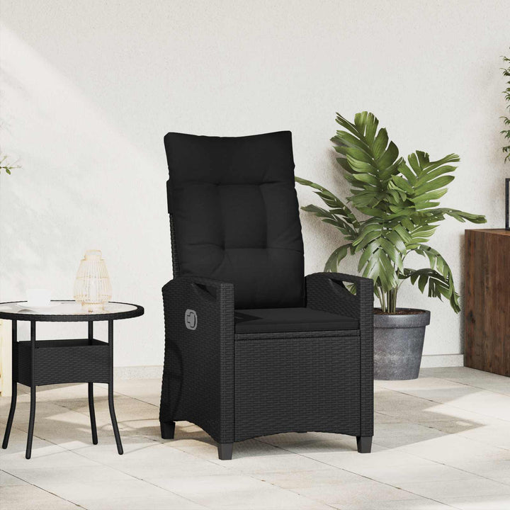 Lænestol til haven Sort 56 x 60 x 112 cm polyrattan