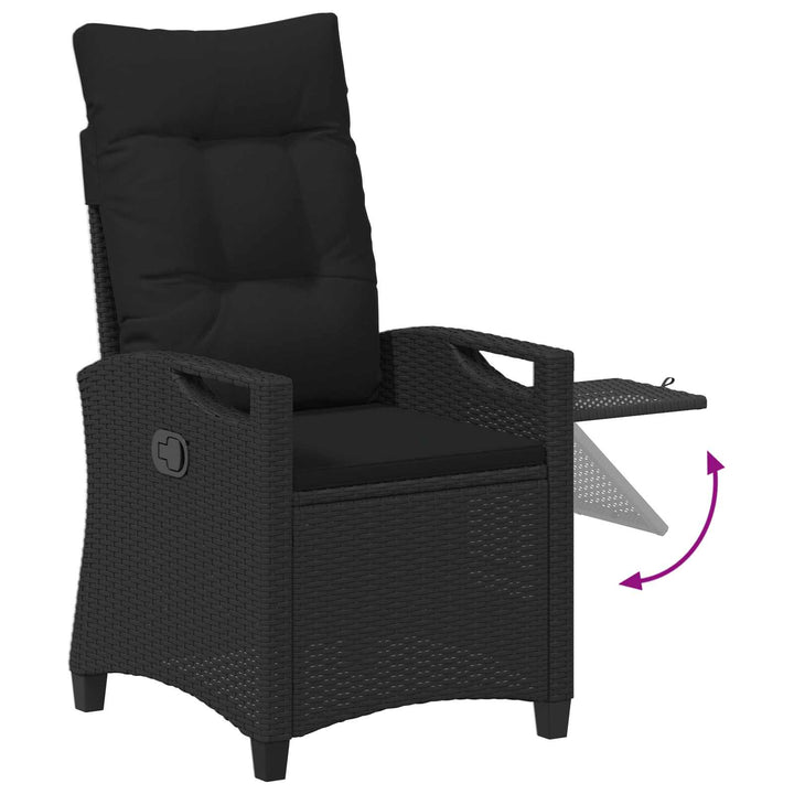 Lænestol til haven Sort 56 x 60 x 112 cm polyrattan