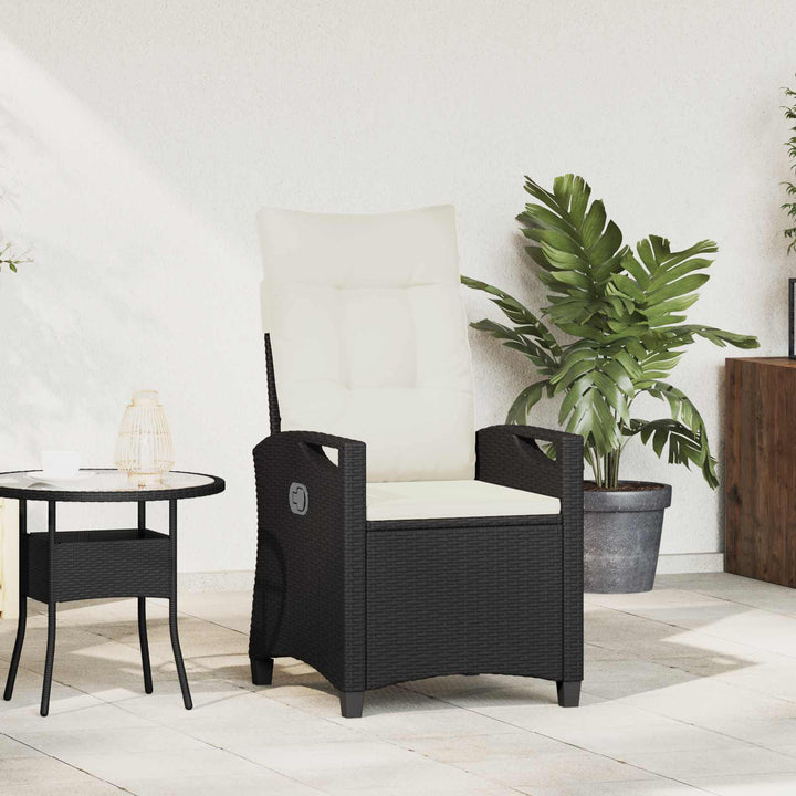 Lænestol til haven Sort og Cream 56 x 60 x 112 cm polyrattan