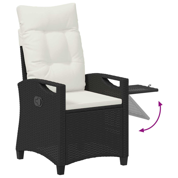 Lænestol til haven Sort og Cream 56 x 60 x 112 cm polyrattan