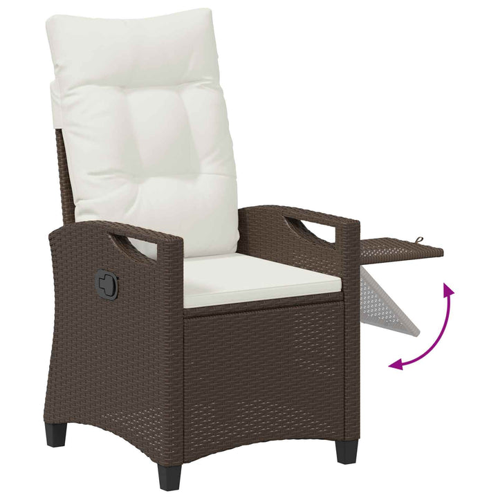 Lænestol til haven Brun og Creme 56 x 60 x 112 cm polyrattan