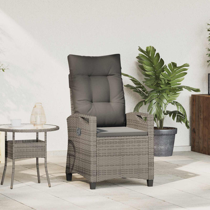 Lænestol til haven Grå og Mørkegrå 56 x 60 x 112 cm polyrattan