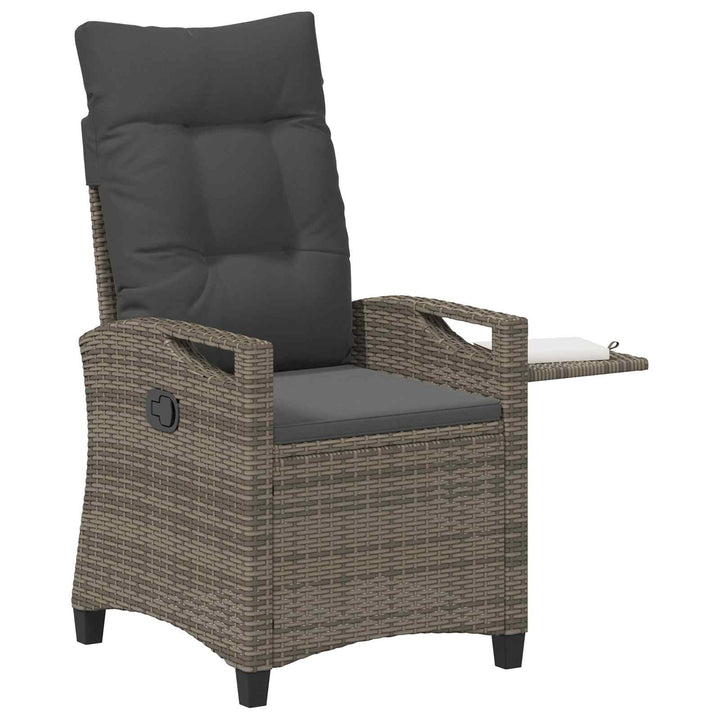 Lænestol til haven Grå og Mørkegrå 56 x 60 x 112 cm polyrattan