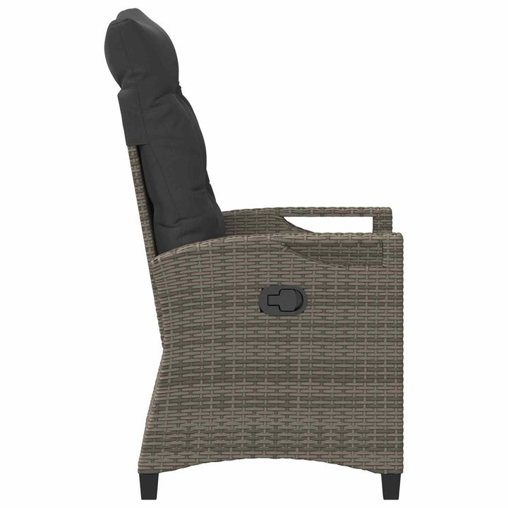 Lænestol til haven Grå og Mørkegrå 56 x 60 x 112 cm polyrattan